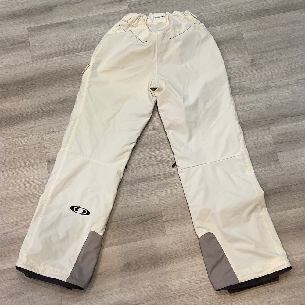 Salomon Cream and Gray Outdoor Snow Pants Size Medium - Picture 5 of 5